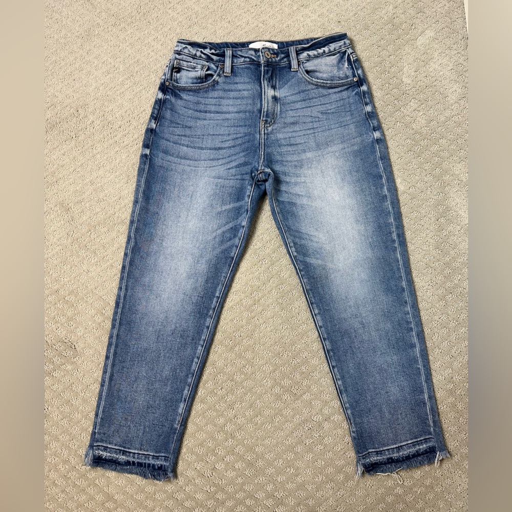 Sz 29 Kancan jeans cropped straight leg stretch medium wash